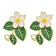Brass Enamel Stud Earrings for Women(EJEW-A167-25G-01)-4