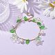 Acrylic Flower & Glass Pearl Charm Bracelets(BJEW-JB10054-01)-2