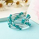 5 -bracelets en perles synthétiques turquoise (teints) à boucle pour femmes(BJEW-JB01517-09)-2
