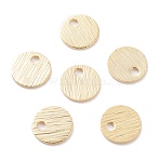 Brass Charms, Cadmium Free & Lead Free, Flat Round, Real 24K Gold Plated, 6x0.5mm, Hole: 1.2mm(KK-Y003-06E-G)