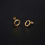 304 Stainless Steel Ring Stud Earring for Women, Real 18K Gold Plated, 13mm(KE1906)