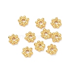 Brass Spacer Beads, Flower, Long-Lasting Plated, Lead Free & Cadmium Free, Rack Plating, Real 24K Gold Plated, 5.7x1.5mm, Hole: 1.6mm(KK-H532-39A-G)