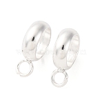 304 Stainless Steel Tube Bails, Silver, 9.5x7x3mm, Hole: 2mm(STAS-D371-01S)