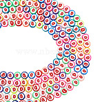Handmade Polymer Clay Beads, Flat Round with Lip Pattern, Colorful, 10x4mm, Hole: 1.6mm, about 40pcs/strand, 15.55''(39.5cm)(CLAY-CD0001-06)
