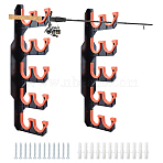 1 Bag Plastic Wall-mounted Fishing Rod Holders, Orange Red, 360x62x107mm(AJEW-FH0008-78)