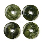 Natural Southern Jade Pendants, Donut/Pi Disc Charms, 50x7.5mm, Hole: 10.5mm(X-G-K099-50mm-03)