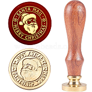 Christmas Theme Wax Seal Stamp Set, Sealing Wax Stamp Solid Brass Head with Wooden Handle, for Envelopes Invitations, Gift Card, Santa Claus, 83x22mm, Stamps: 25x14.5mm(AJEW-WH0208-963)