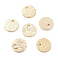 Brass Charms, Flat Round, Real 24K Gold Plated, 6x0.5mm, Hole: 1.2mm(KK-Y003-06E-G)