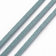 Faux Suede Cords, Faux Suede Lace, Cadet Blue, 1/8 inch(3mm)x1.5mm, about 100yards/roll(91.44m/roll)(LW-S028-11)