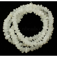 Natural Yellow Jade Beads, White, about 7~10mm wide, 8~12mm long, hole: 1mm, about 160pcs/strand, 34 inch(X-JBS001-S33)