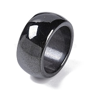 Magnetic Synthetic Hematite Finger Ring, Wide Band Rings for Men Women, 10mm, Inner Diameter: 16.6mm(RJEW-A047-02B)