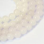 Natural White Jade Round Bead Strands, 4~4.5mm, Hole: 1mm, about 96pcs/strand, 15.5 inch(G-E334-4mm-13)