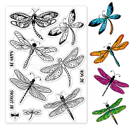 PVC Plastic Stamps, for DIY Scrapbooking, Photo Album Decorative, Cards Making, Stamp Sheets, Dragonfly Pattern, 16x11x0.3cm(DIY-WH0167-56-796)