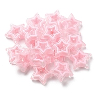 Acrylic Beads, Bead in Bead, Star, Pink, 21.5x22x6mm, Hole: 3mm, about 280pcs/500g(X-SACR-G033-02B)