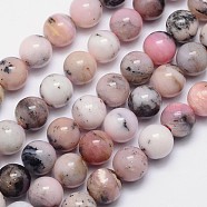 Round Natural Pink Opal Bead Strands, 12mm, Hole: 1mm, about 34pcs/strand, 15.5 inch(G-I161-12mm)
