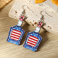 American Independence Day Bottle Wood Dangle Earrings, Independence Day Earrings, Colorful(YF8853-4)