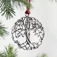 Christmas Theme Alloy Pendant Decoration, for Christmas Tree Hanging Ornament, Tree of Life, Pendant:50x50mm(PW-WG76FEB-03)