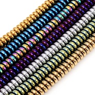 Vacuum Plating Non-magnetic Synthetic Hematite Beads Strands, Flat Round/Disc, Mixed Color, 6x2.5mm, Hole: 1mm, about 159pcs/Strand, 16.34 inch(41.5cm)(G-F682-13)