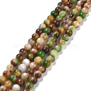Jade Beads Strands, Natural White Jade, Dyed, Round, Colorful, 6mm, Hole: 1mm, about 69pcs/strand, 15.7 inch(G-D264-6mm-XH12)