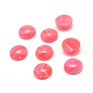 Dyed Synthetic Rhodochrosite Cabochons, Half Round, 6x3mm(G-T020-6mm-07)