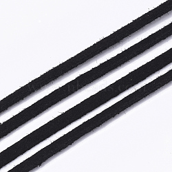 Faux Suede Cord, Faux Suede Lace, Black, 2.5~2.8x1.5mm, about 1.09 yards(1m)/strand(X-LW-R023-2.8mm-09)