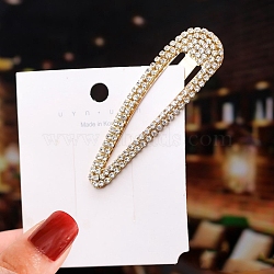 Crystal Rhinestone Snap Hair Clips for Girl, Golden, 80mm(PW-WGBA494-06)