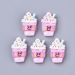 Resin Decoden Cabochons, Ice Cream, Imitation Food Style, Pink, 22x14x7mm(X-CRES-N018-038)