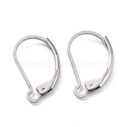 304 Stainless Steel Leverback Earring Findings, Stainless Steel Color, 16.5x10x2mm, Pin: 1mm(X-STAS-K233-04P)