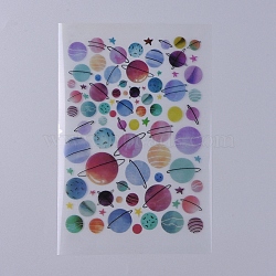 Filler Stickers(No Adhesive on the back), for UV Resin, Epoxy Resin Jewelry Craft Making, Planet Pattern, 150x100x0.1mm(X-DIY-D039-03A)