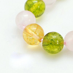 Gemstone Beads Strands, including Natural Dyed & Heated Citrine, Natural Dyed & Heated Quartz Crystal, Natural Rose Quartz, Round, 6mm(G-C076-6mm-8)