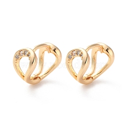 Rack Plating Brass Hoop Earrings, Long-Lasting Plated, Real 18K Gold Plated, 11x10.5x6.5mm, Pin: 0.9mm(EJEW-S241-24G)