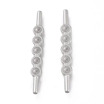 304 Stainless Steel Spacer Bar Rhinestone Settings, for Leather Cord Making Accessories, with Rhinestone Setting, Stainless Steel Color, 41.5x5x3mm, Fir For: 2.5mm Rhinestone