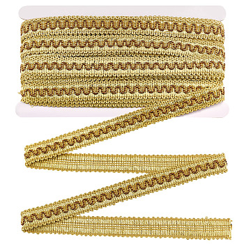 Polyester Braided Wavy Ribbons, Clothes Accessories, Pale Goldenrod, 3/4 inch(20mm)