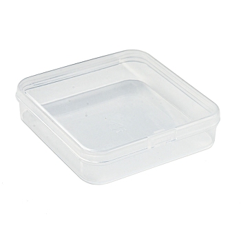 Transparent Plastic Bead Containers, Cuboid, Clear, 7.4x7.2x1.7cm, 14pcs/set