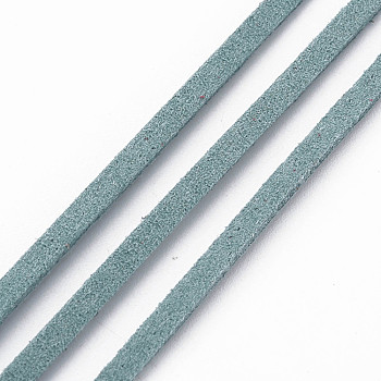 Faux Suede Cords, Faux Suede Lace, Cadet Blue, 1/8 inch(3mm)x1.5mm, about 100yards/roll(91.44m/roll)