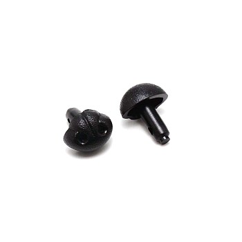Plastic Craft Safety Screw Dog Noses, Plush Toys Doll Making Supplies, Black, 19x15x11.5mm, Hole: 2mm