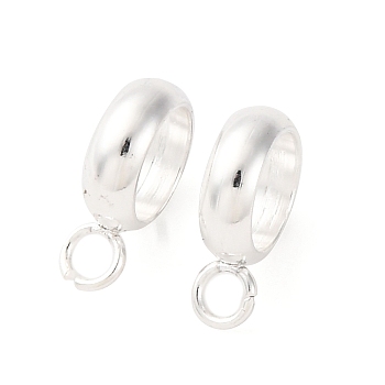 304 Stainless Steel Tube Bails, Silver, 9.5x7x3mm, Hole: 2mm