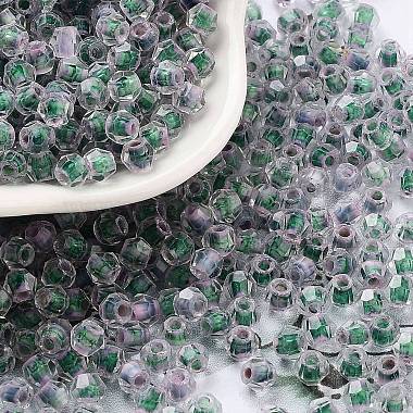 Dark Green Bicone Glass Beads