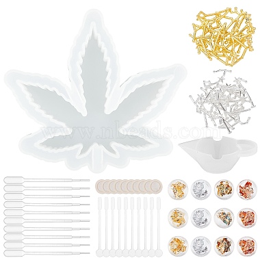 Kits de moldes de silicona para Cenicero de hojas de maceta diy(DIY-OC0003-53)-2