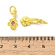 Rack Plating Brass Pave Cubic Zirconia Flower Shape Ice Pick Pinch Bails(KK-D100-04G-02)-3