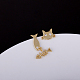 Real 18K Gold Plated Brass Cubic Zirconia Kitten Dangle Stud Earrings(EJEW-EE0001-213)-4