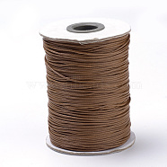 Braided Korean Waxed Polyester Cords, Saddle Brown, 1mm, about 174.97 yards(160m)/roll(YC-T002-1.0mm-125)
