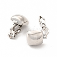 Alloy Clip-on Earring Findings, with Horizontal Loops, Square, Platinum, 17x10x16mm, Hole: 1.2mm(X-PALLOY-M208-05P)