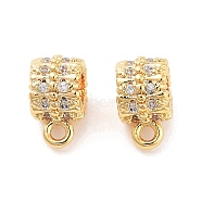 Brass Micro Pave Clear Cubic Zirconia Tube Bails, Column, Real 18K Gold Plated, 10x5.5x7mm, Hole: 1.5mm, Inner Diameter: 4mm(KK-S394-06F)