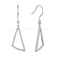 SHEGRACE Rhodium Plated 925 Sterling Silver Dangle Earrings, with Grade AAA Cubic Zirconia, Triangle, Clear, Platinum, 46.7mm(JE746A)