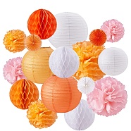 Paper Honeycomb Ball, Paper Lantern, Flower Ball, For Wedding & Birthday Party Decoration, Mixed Color, 20~30cm(AJEW-BC0003-01)