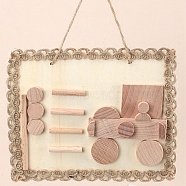 DIY Car Painting Handmade Materials Package for Parent-Child, including Unfished Wood Cabochons, Picture Frame, Rope and Cotton Ribbon, BurlyWood, 12x15x0.25cm, Hole: 3mm(DIY-P036-04)
