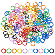 Elite 200Pcs 10 Colors Zinc Alloy Open Jump Rings, Baking Painted, Ring, Mixed Color, 6x1mm, 18 Gauge, Inner Diameter: 4mm, 20pcs/color(FIND-PH0006-86)