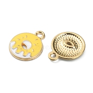 Alloy Enamel Pendants, Light Gold, Donut, Gold, 18.7x15x2mm, Hole: 2.2mm(ENAM-CJC0006-40C)