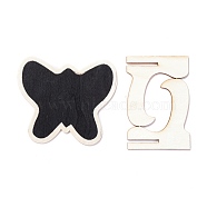 Butterfly Wooden Mini Chalkboard Signs, with Support Stand, for Wedding & Birthday Party Decoration, Black, 8.45x7.3x0.25cm(AJEW-M035-03)